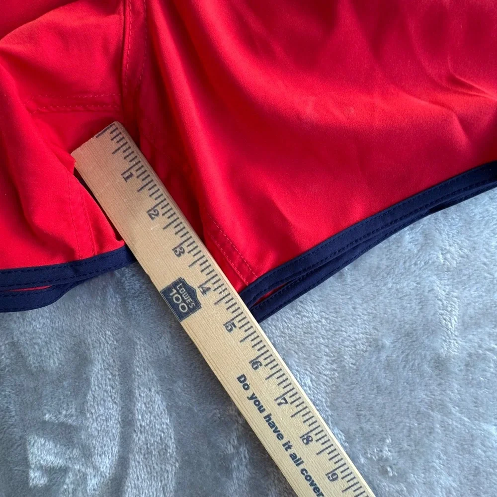 Speedo Running Shorts Mens L Red Blue‎ Retro Split Hem Mesh Lined 5